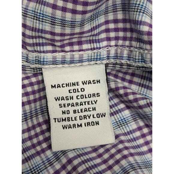 Bristol & Bull Mens Button Front Shirt white Purple Plaid Contrast Collar Sz 3XL - Picture 8 of 9